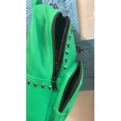 ZAINO IN ECOPELLE X ADULTI  - VERDE CON BORCHIE