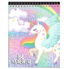 Sketchbook Con Spirale Tri-Coastal UNICORNO Album Appunti Disegno Fogli Bianchi Completo Di Penne Glitterate E Tanti Stickers